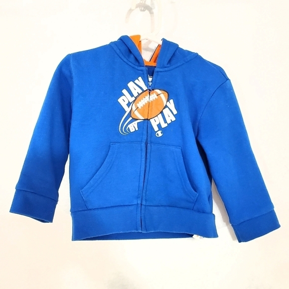 Champion Blue & Orange Football Zip Up Hoodie - Picture 1 of 5